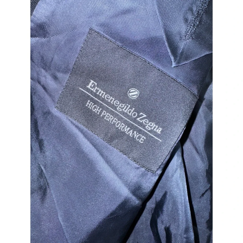 ERMENEGILDO ZEGNA 100% Wool 3 button blazer suit jacket Mens 56 Dark Gray Check